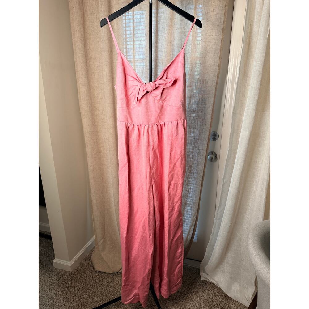 Loft pink linen blend jumpsuit NWT 12 - Picture 2 of 8